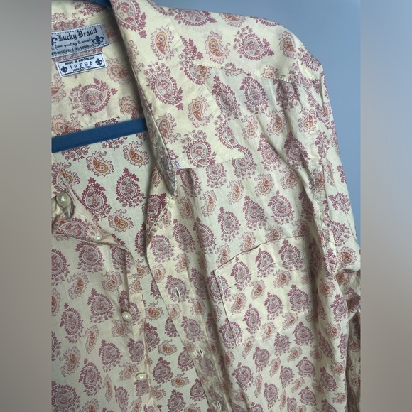 Lucky Brand Paisley Button Down Dress Shirt. Large. Production Sale. One Left! - Picture 3 of 3